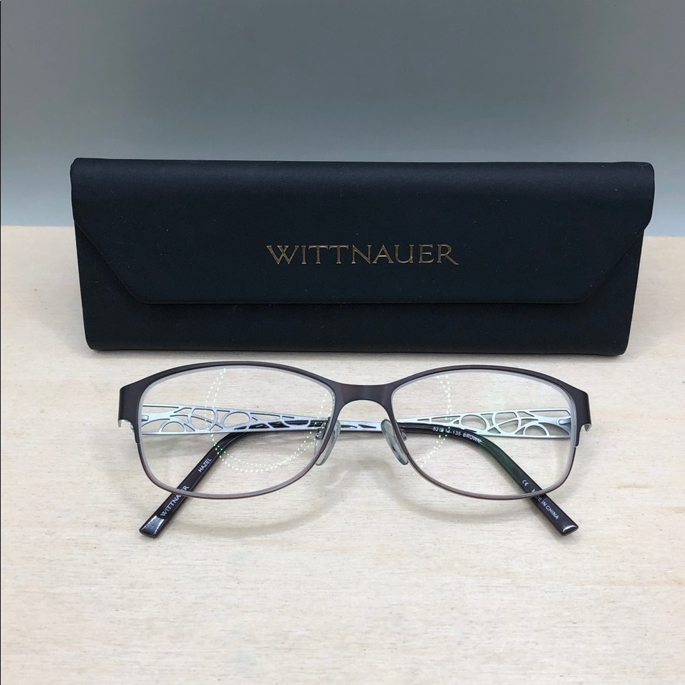 Wittnauer Hazel Eyeglasses Frame Women's Brown Rectangular 52-14-135 w case.